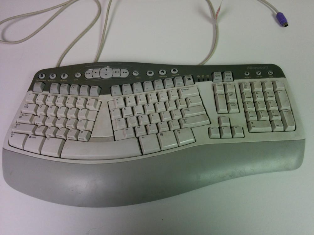 Well-used Microsoft Natural MultiMedia keyboard